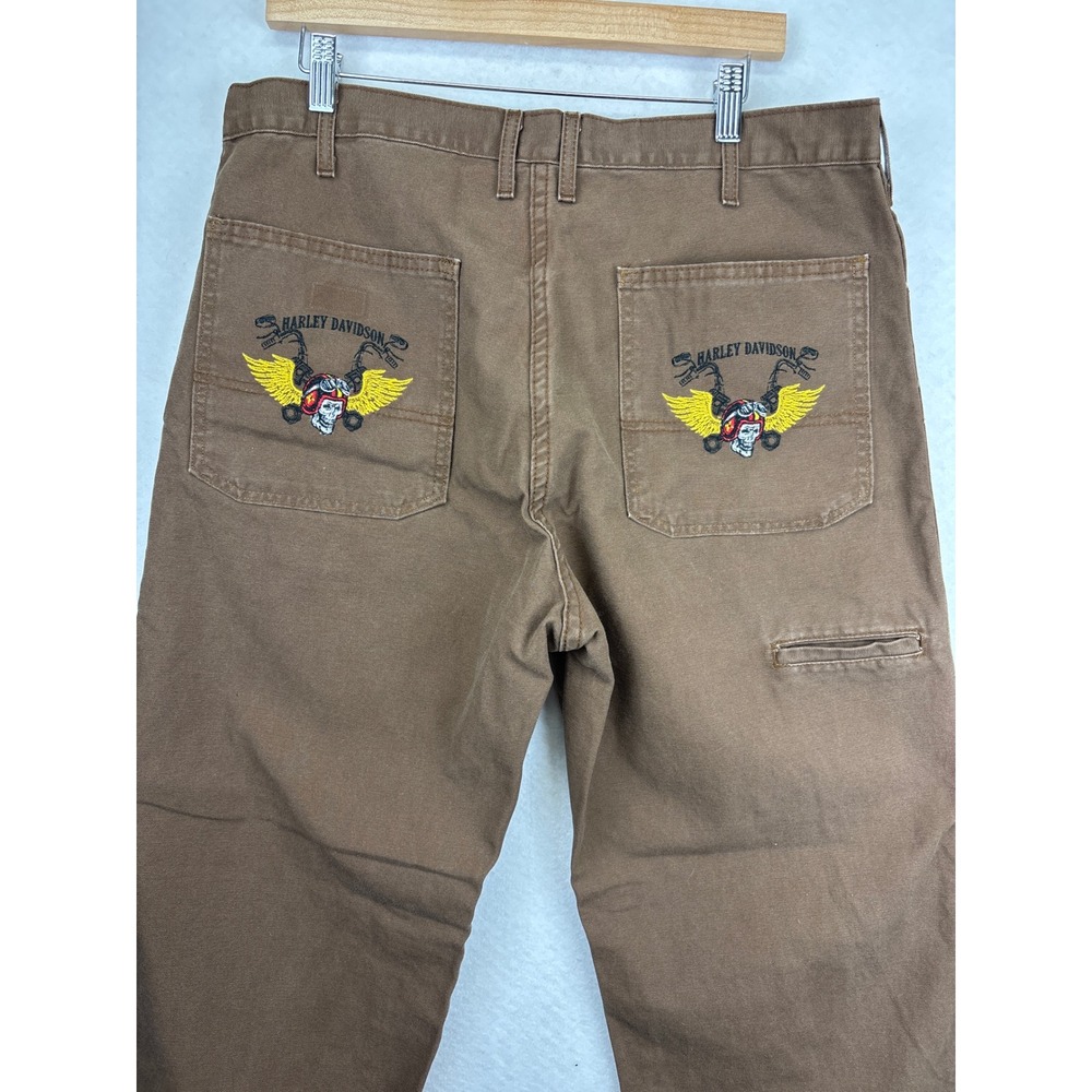 Genuine Dickies Harley Davidson Custom Pants 36x32 Workwear Canvas Biker Pant